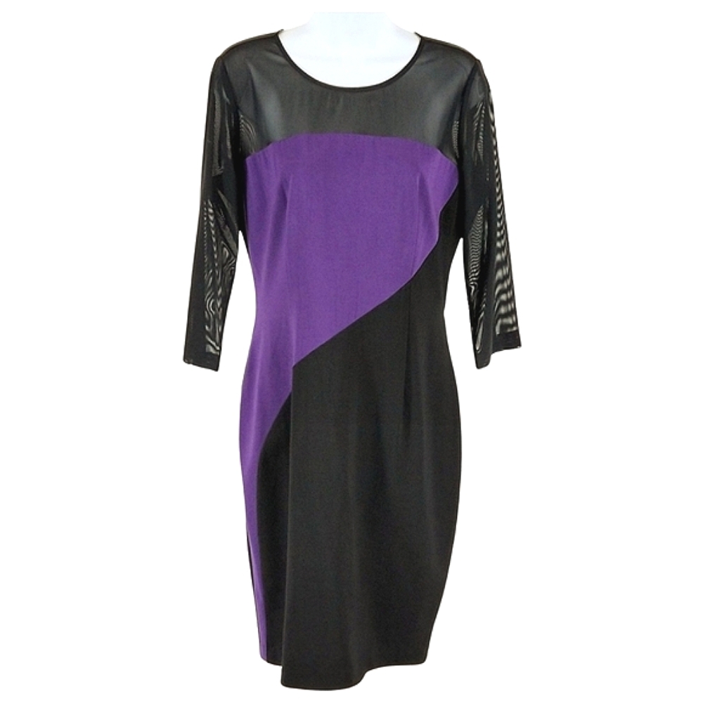 Erin by Erin Fetherston purple and black color blocked dress